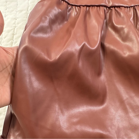 Entro Gliding Along Charlene Dress Chocolate Faux Leather Tiered Dress - Picture 7 of 16